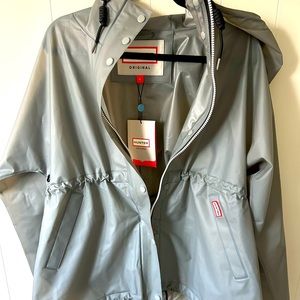 Hunter long sleeved transparent rain jacket